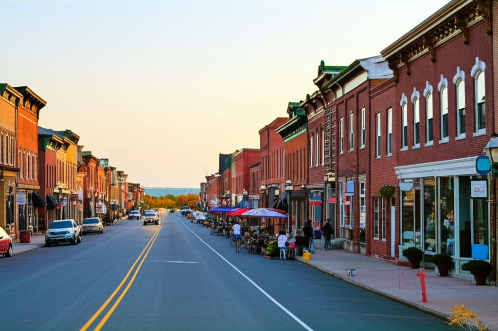 A welcoming main street in a small town